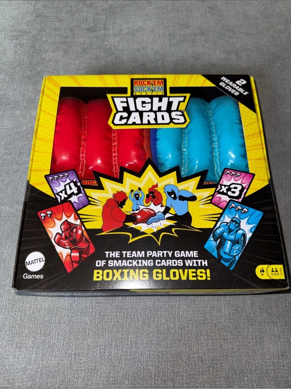 Mattel Rock 'Em Sock 'Em Fight Cards Game - Red & Blue Gloves